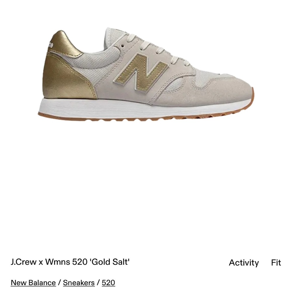 New Balance X J.Crew Women's 520 Gold Salt Sneakers